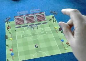 animation football en hologramme